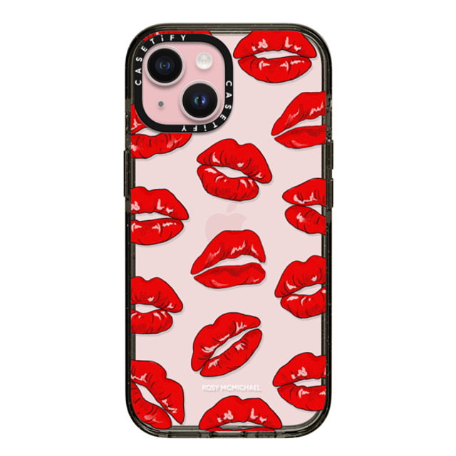 CASETiFY iPhone 15 ケース ブラック インパクトケース Kiss kiss kiss rosy mcmichael