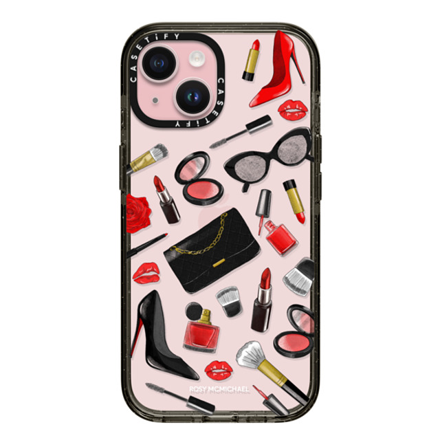 CASETiFY iPhone 15 ケース ブラック インパクトケース Beauty Stickers rosy mcmichael