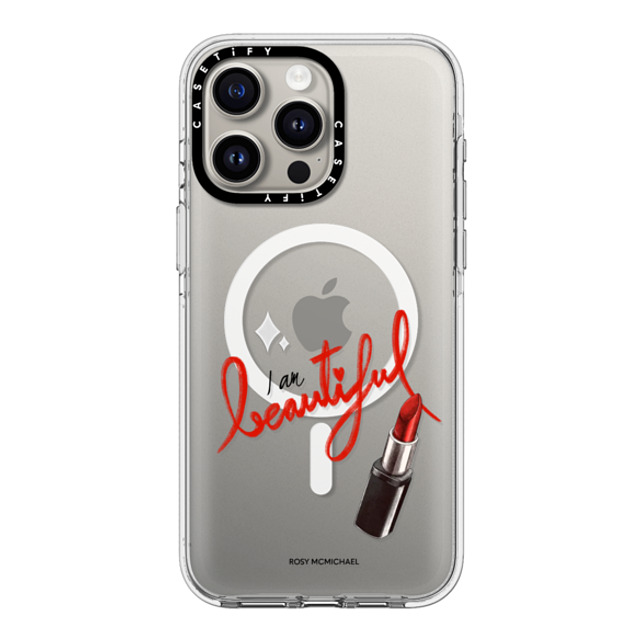 CASETiFY iPhone 15 Pro Max ケース クリア クリア ケース MagSafe対応 I am beautiful rosy mcmichael