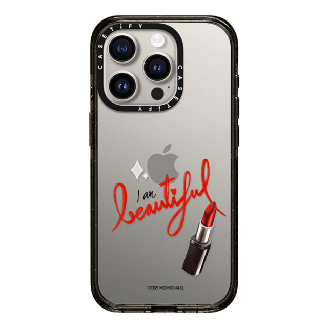 CASETiFY iPhone 15 Pro ケース ブラック インパクトケース I am beautiful rosy mcmichael