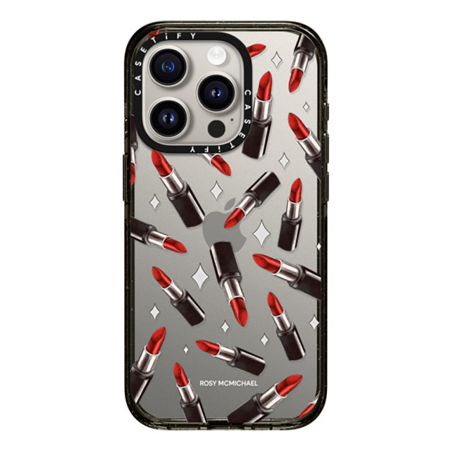 CASETiFY iPhone 15 Pro ケース ブラック インパクトケース The Red Lipstick rosy mcmichael