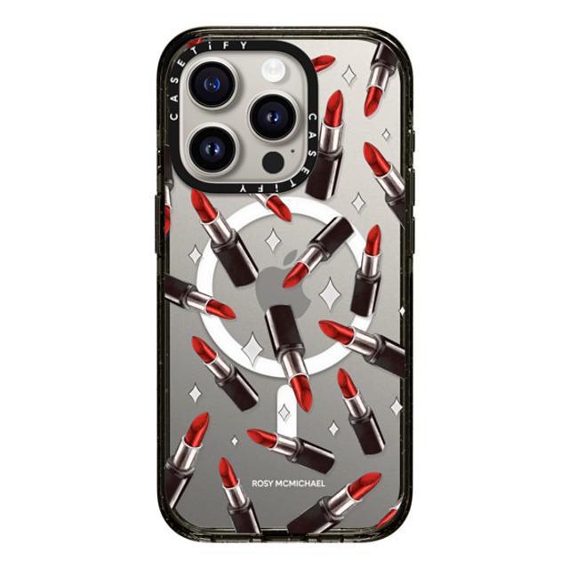 CASETiFY iPhone 15 Pro ケース ブラック インパクトケース MagSafe対応 The Red Lipstick rosy mcmichael