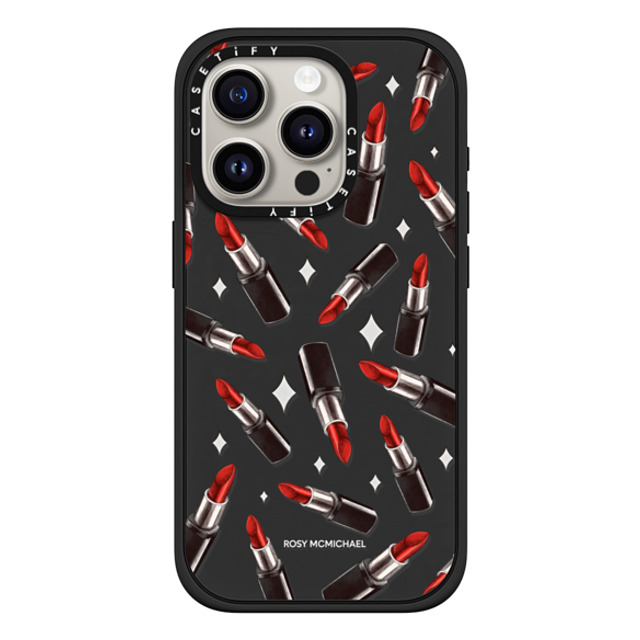 CASETiFY iPhone 15 Pro ケース マットブラック インパクトケース MagSafe対応 The Red Lipstick rosy mcmichael