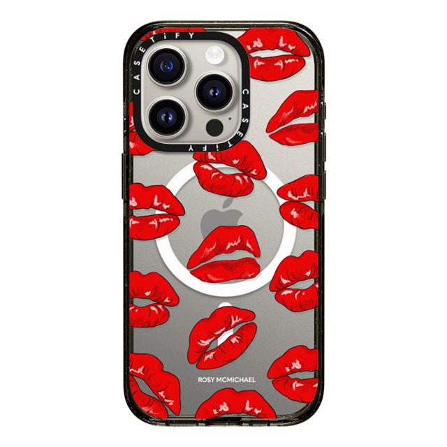 CASETiFY iPhone 15 Pro ケース ブラック インパクトケース MagSafe対応 Kiss kiss kiss rosy mcmichael