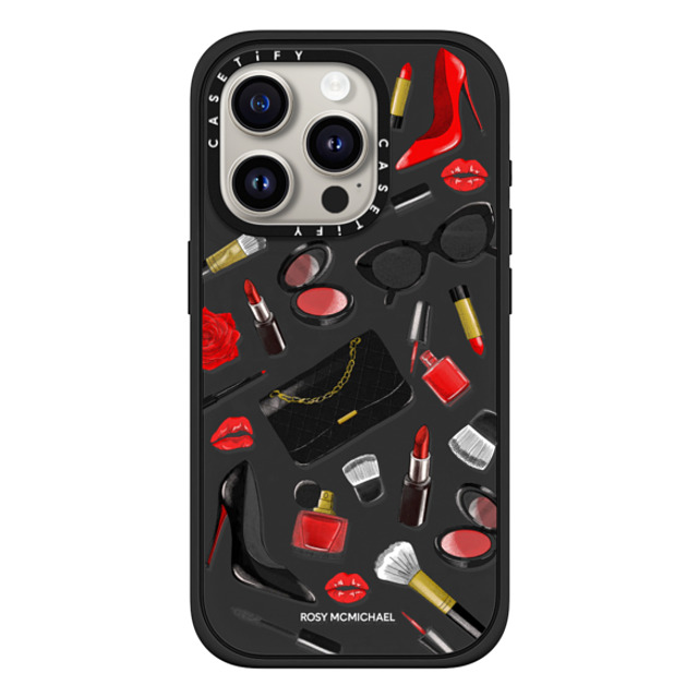 CASETiFY iPhone 15 Pro ケース マットブラック インパクトケース MagSafe対応 Beauty Stickers rosy mcmichael