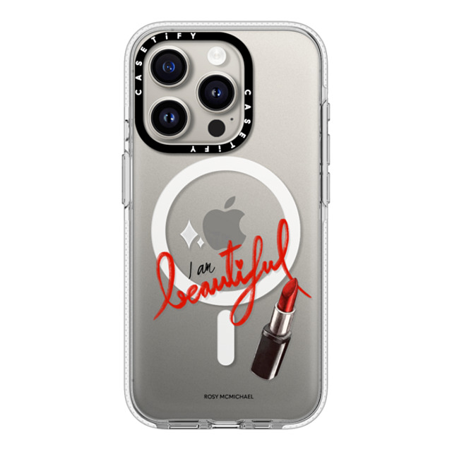 CASETiFY iPhone 15 Pro ケース クリア クリア ケース MagSafe対応 I am beautiful rosy mcmichael