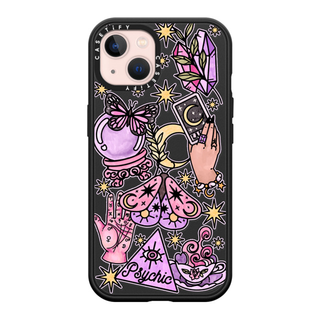 Chiara LB Art x CASETiFY iPhone 13 ケース マットブラック インパクトケース MagSafe対応 Whimsical Witch by Chiara LB art