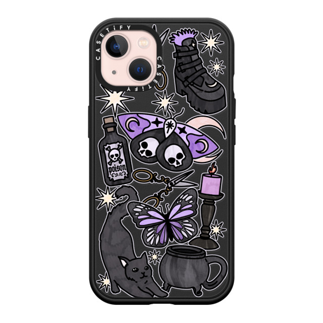 Chiara LB Art x CASETiFY iPhone 13 ケース マットブラック インパクトケース MagSafe対応 Dark Witch by Chiara LB art