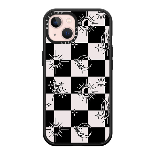 Chiara LB Art x CASETiFY iPhone 13 ケース マットブラック インパクトケース MagSafe対応 Witchy Checkered Print