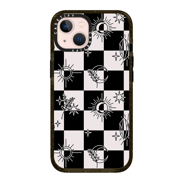 Chiara LB Art x CASETiFY iPhone 13 ケース ブラック インパクトケース Witchy Checkered Print