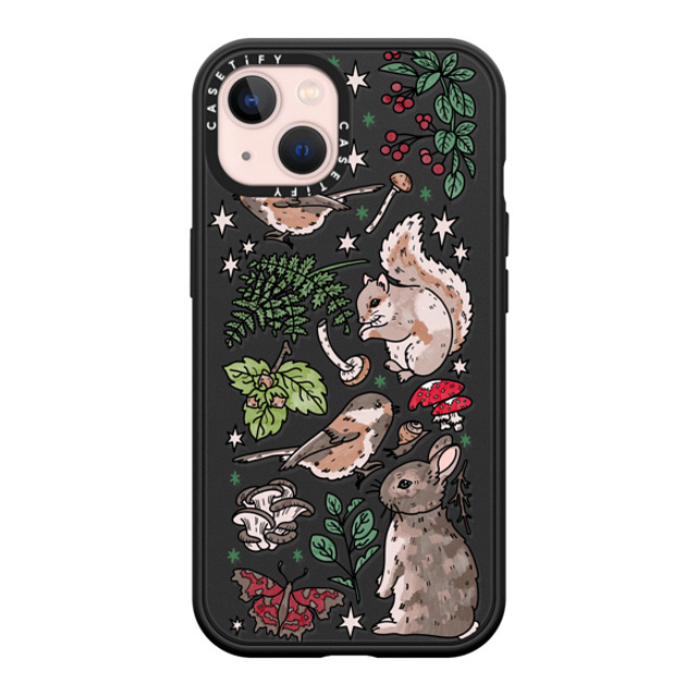 Chiara LB Art x CASETiFY iPhone 13 ケース マットブラック インパクトケース MagSafe対応 Woodland Magic