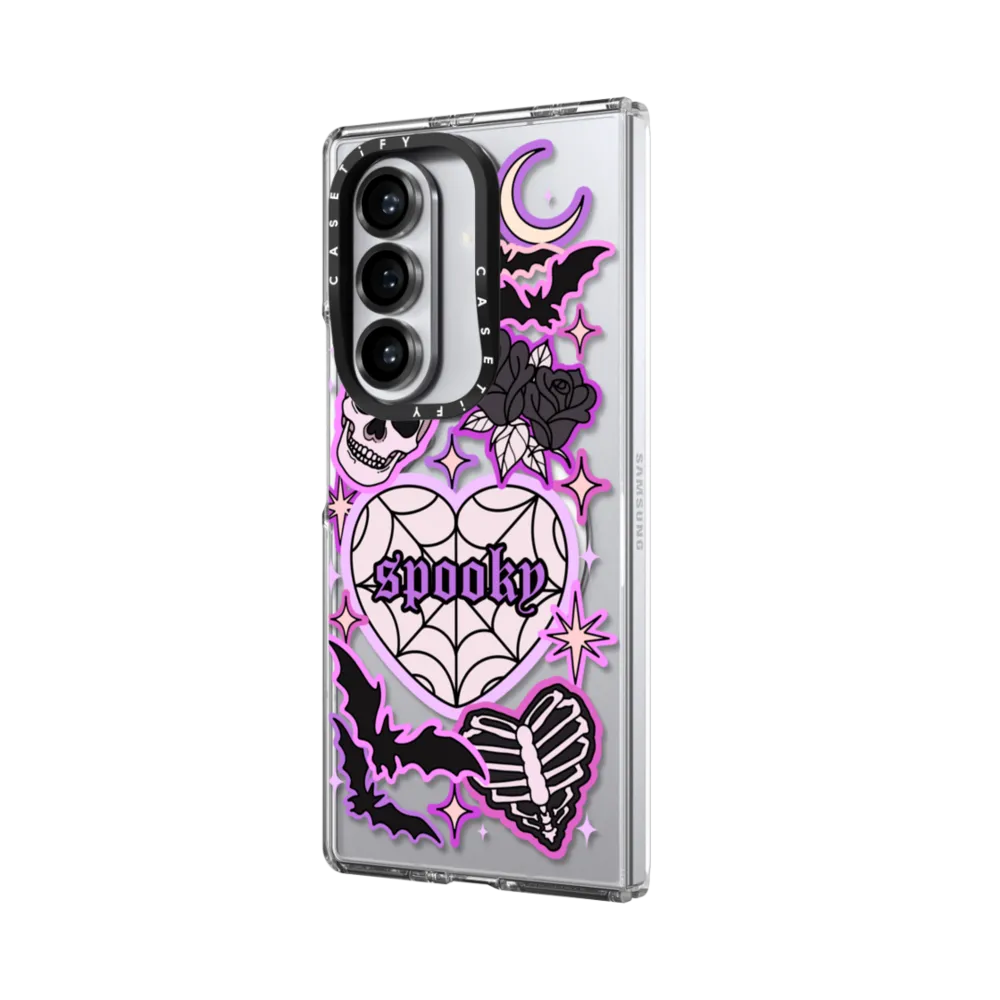 Clear Magnetic Galaxy Z Fold7 Case - SPOOKY by Chiara LB art