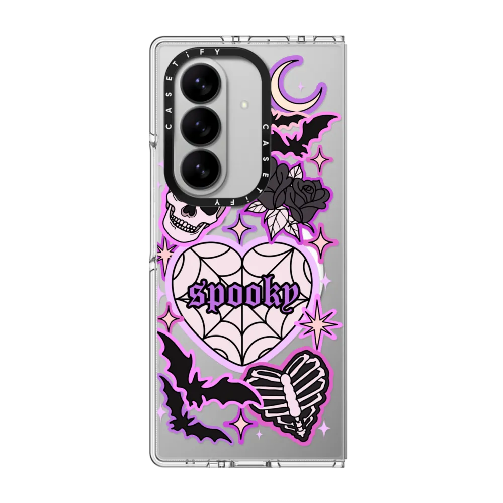 Clear Magnetic Galaxy Z Fold7 Case - SPOOKY by Chiara LB art