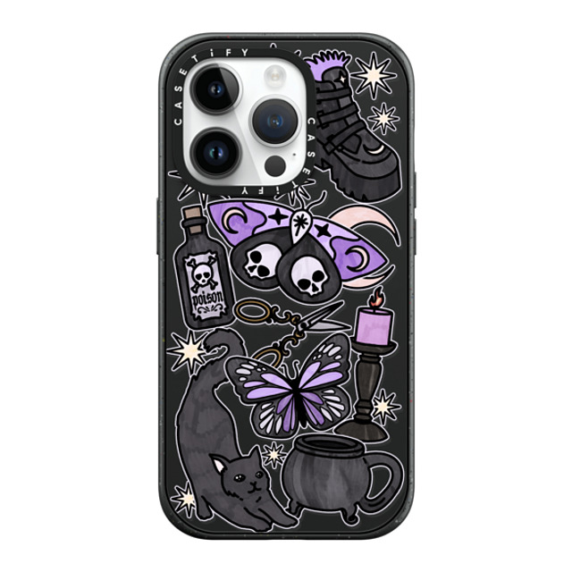 Chiara LB Art x CASETiFY iPhone 14 Pro ケース マットブラック インパクトケース MagSafe対応 Dark Witch by Chiara LB art