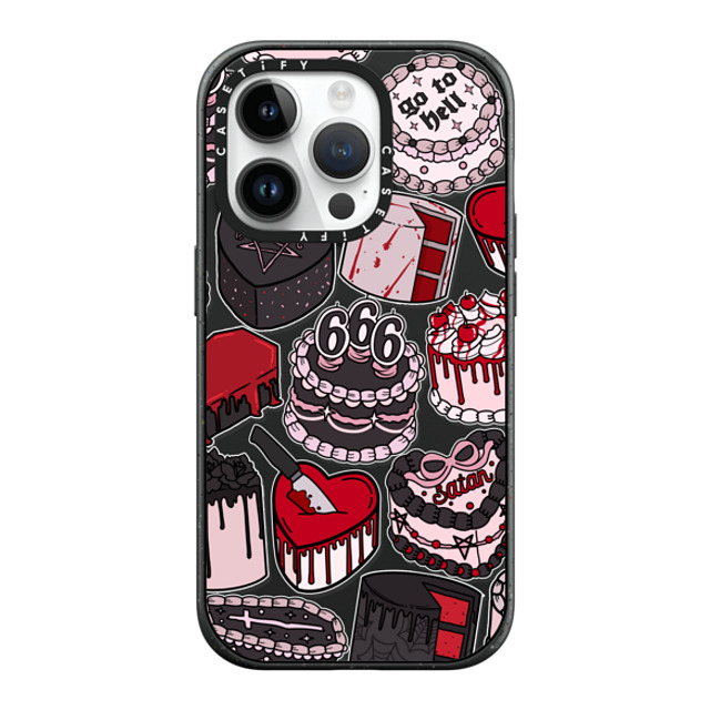 Chiara LB Art x CASETiFY iPhone 14 Pro ケース マットブラック インパクトケース MagSafe対応 Spooky Cakes by Chiara LB art