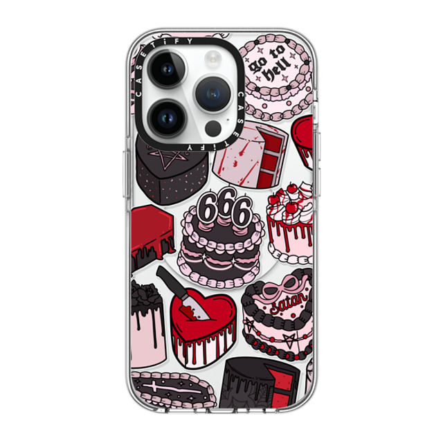 Chiara LB Art x CASETiFY iPhone 14 Pro Case Clear Clear Case MagSafe Compatible Spooky Cakes by Chiara LB art Chiara LB Art x CASETiFY iPhone 14 Pro Case Clear Clear Case MagSafe Compatible Spooky Cakes by Chiara LB art