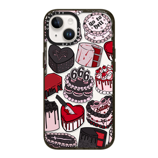 Chiara LB Art x CASETiFY iPhone 14 ケース ブラック インパクトケース Spooky Cakes by Chiara LB art