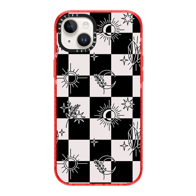 Chiara LB Art x CASETiFY iPhone 14 Plus ケース レッド インパクトケース Witchy Checkered Print