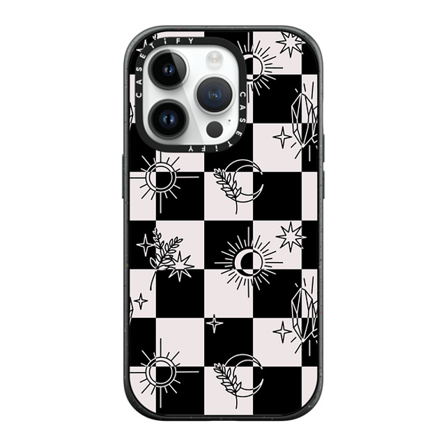 Chiara LB Art x CASETiFY iPhone 14 Pro ケース マットブラック インパクトケース MagSafe対応 Witchy Checkered Print