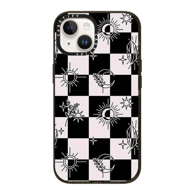 Chiara LB Art x CASETiFY iPhone 14 ケース ブラック インパクトケース Witchy Checkered Print