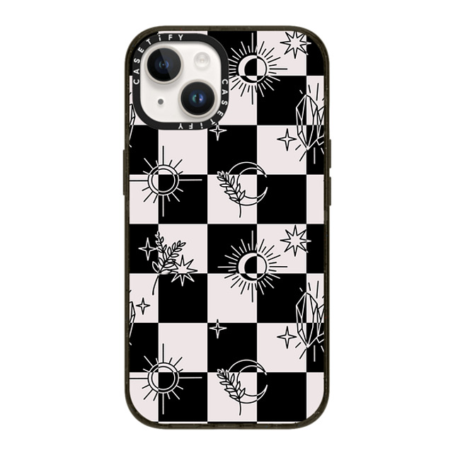 Chiara LB Art x CASETiFY iPhone 14 ケース ブラック インパクトケース MagSafe対応 Witchy Checkered Print