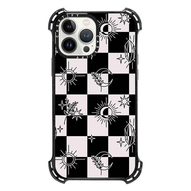 Chiara LB Art x CASETiFY iPhone 13 Pro Max �P�[�X Checkered,Zodiac Triple Black �o�E���X�P�[�X Witchy Checkered Print