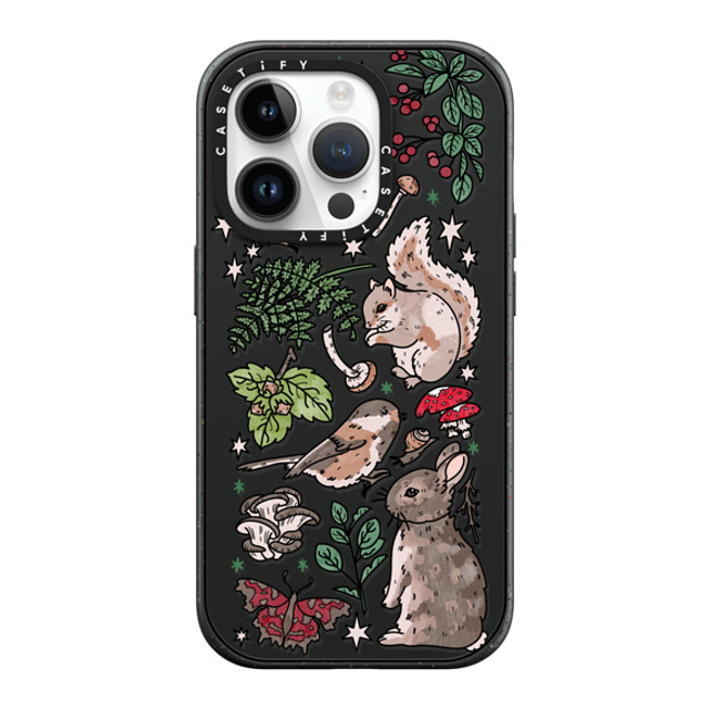 Chiara LB Art x CASETiFY iPhone 14 Pro ケース マットブラック インパクトケース MagSafe対応 Woodland Magic