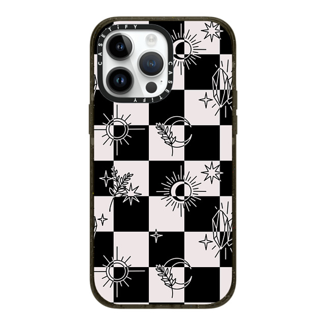 Chiara LB Art x CASETiFY iPhone 14 Pro Max ケース ブラック インパクトケース MagSafe対応 Witchy Checkered Print