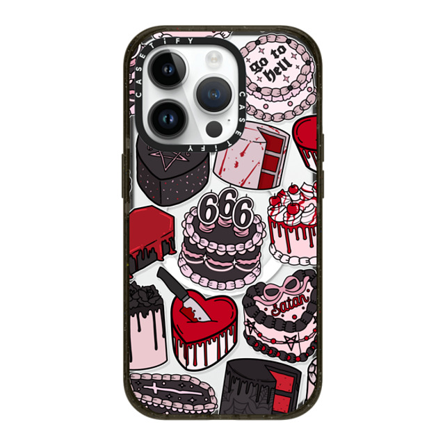 Chiara LB Art x CASETiFY iPhone 14 Pro ケース ブラック インパクトケース MagSafe対応 Spooky Cakes by Chiara LB art