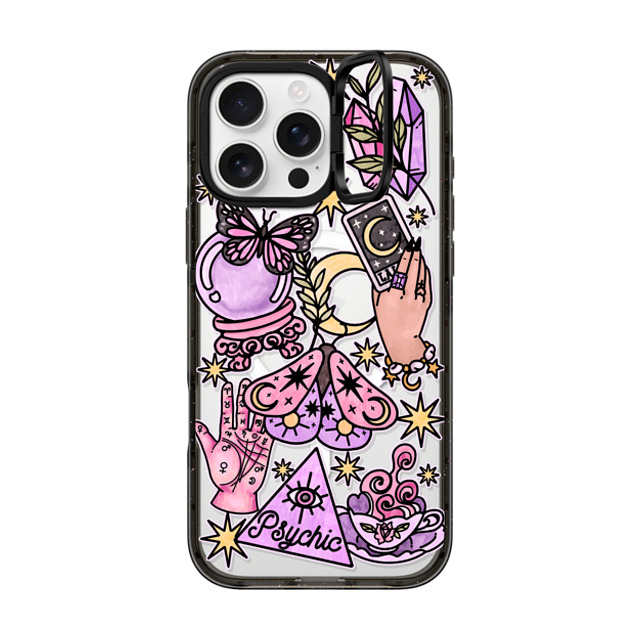 Chiara LB Art x CASETiFY iPhone 16 Pro Max ケース ブラック インパクトリングスタンドケース MagSafe対応 Whimsical Witch by Chiara LB art