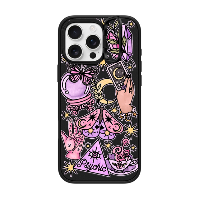 Chiara LB Art x CASETiFY iPhone 16 Pro Max ケース マットブラック インパクトリングスタンドケース MagSafe対応 Whimsical Witch by Chiara LB art