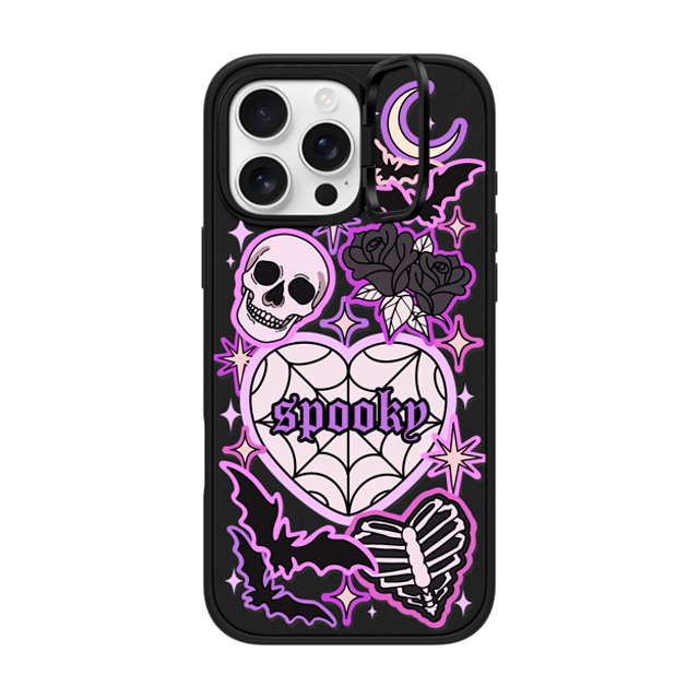 Chiara LB Art x CASETiFY iPhone 16 Pro Max ケース マットブラック インパクトリングスタンドケース MagSafe対応 SPOOKY by Chiara LB art