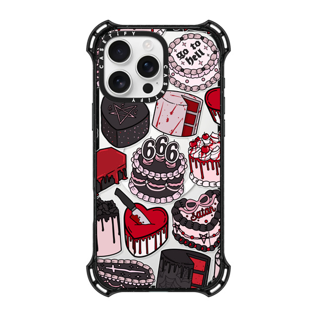 Chiara LB Art x CASETiFY iPhone 16 Pro Max ケース ブラック バウンスケース Spooky Cakes by Chiara LB art