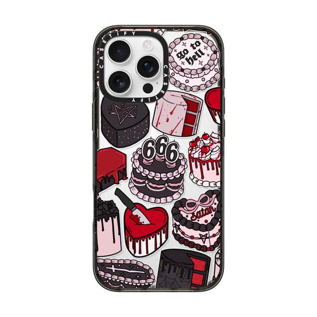 Chiara LB Art x CASETiFY iPhone 16 Pro Max ケース ブラック インパクトケース Spooky Cakes by Chiara LB art