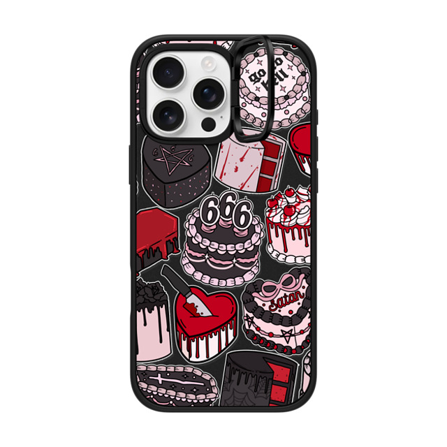 Chiara LB Art x CASETiFY iPhone 16 Pro Max ケース マットブラック インパクトリングスタンドケース MagSafe対応 Spooky Cakes by Chiara LB art