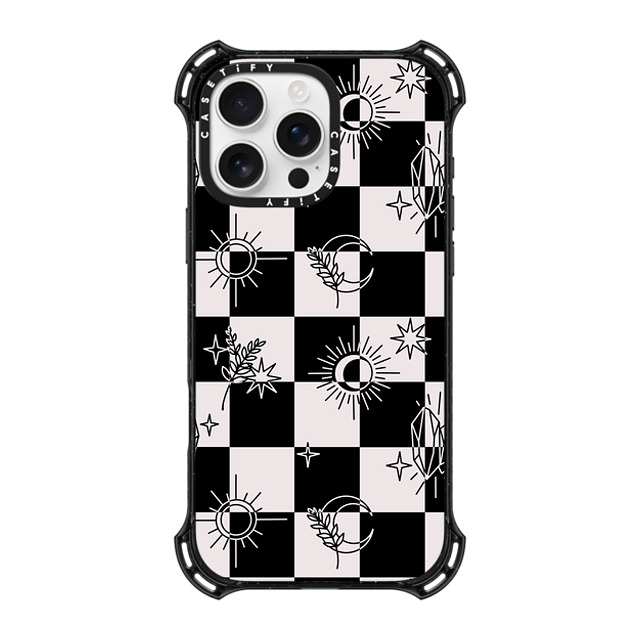 Chiara LB Art x CASETiFY iPhone 16 Pro Max ケース ブラック バウンスケース Witchy Checkered Print