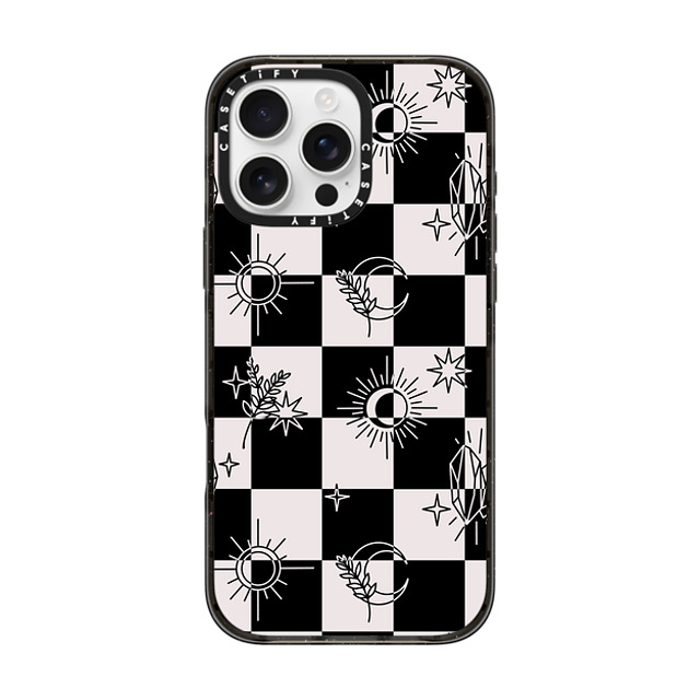 Chiara LB Art x CASETiFY iPhone 16 Pro Max ケース ブラック インパクトケース MagSafe対応 Witchy Checkered Print