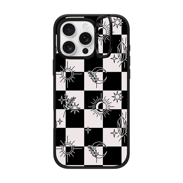 Chiara LB Art x CASETiFY iPhone 16 Pro Max ケース マットブラック インパクトリングスタンドケース MagSafe対応 Witchy Checkered Print