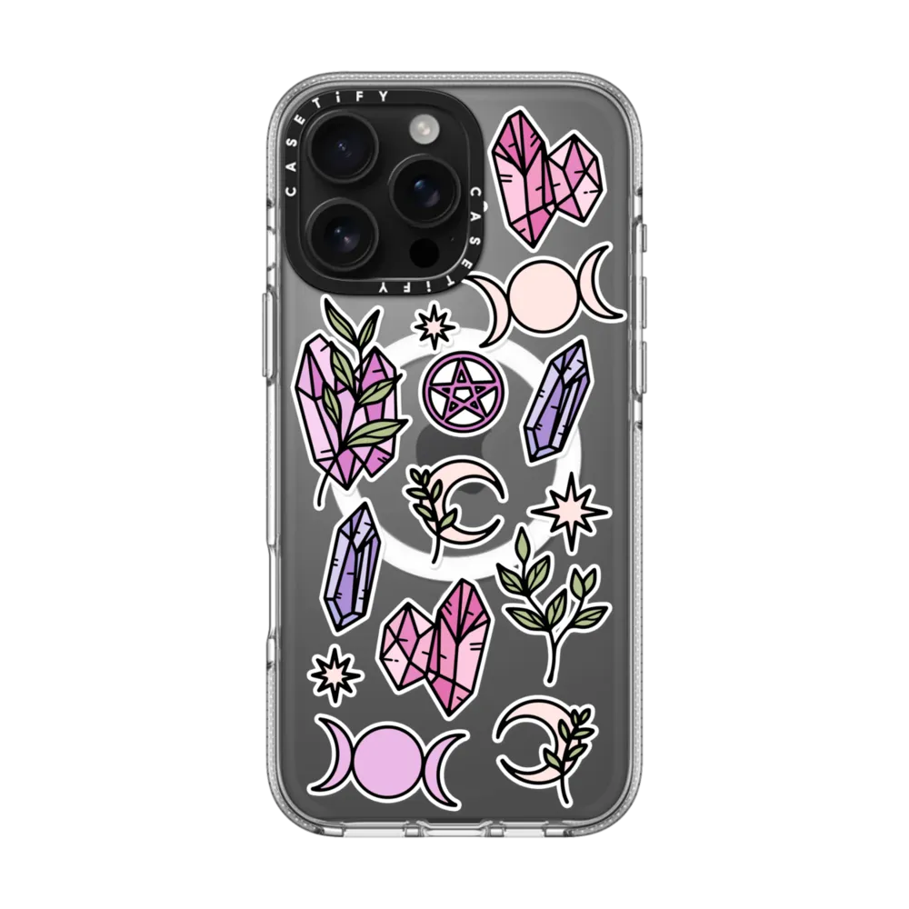 Clear iPhone 16 Pro Max Case MagSafe Compatible - Crystal Witch