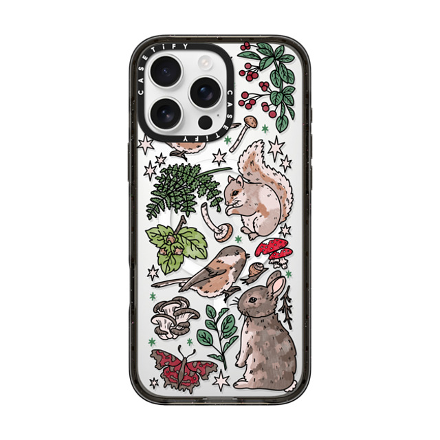 Chiara LB Art x CASETiFY iPhone 16 Pro Max ケース ブラック インパクトケース MagSafe対応 Woodland Magic