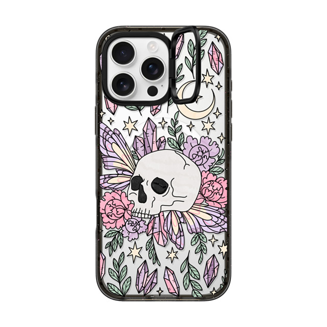 Chiara LB Art x CASETiFY iPhone 16 Pro Max ケース ブラック インパクトリングスタンドケース MagSafe対応 Enchanted Garden