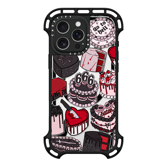 Chiara LB Art x CASETiFY iPhone 16 Pro Max ケース ブラック ウルトラ バウンスケース MagSafe対応 Spooky Cakes by Chiara LB art