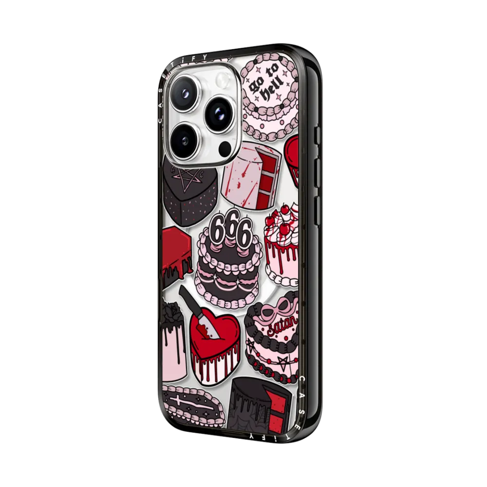 Compact iPhone 16 Pro Max Case MagSafe Compatible - Spooky Cakes by Chiara LB art