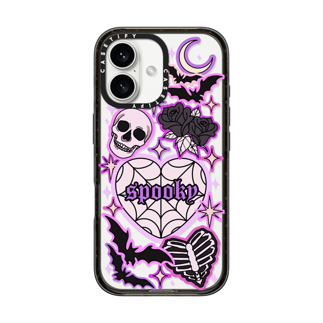 Chiara LB Art x CASETiFY iPhone 16 ケース ブラック インパクトケース MagSafe対応 SPOOKY by Chiara LB art