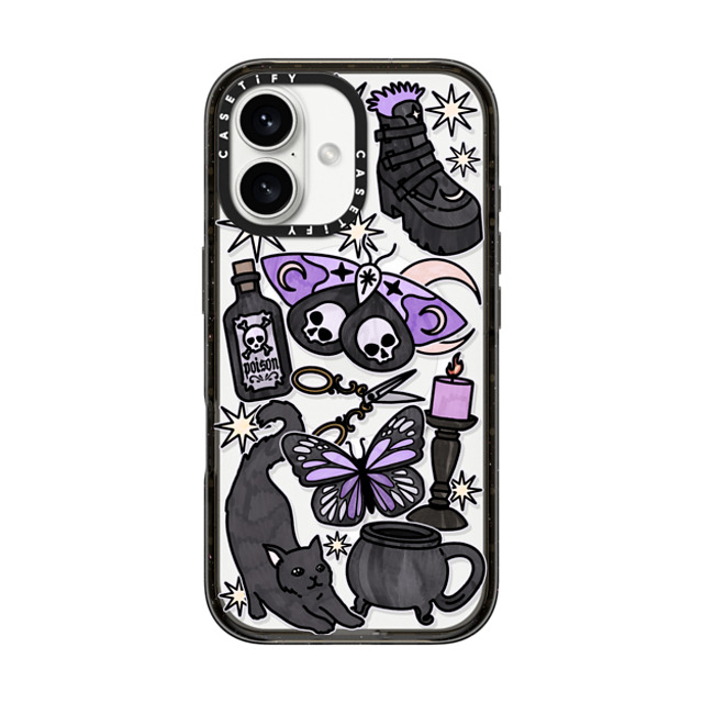 Chiara LB Art x CASETiFY iPhone 16 ケース ブラック インパクトケース MagSafe対応 Dark Witch by Chiara LB art