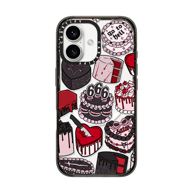 Chiara LB Art x CASETiFY iPhone 16 ケース ブラック インパクトケース MagSafe対応 Spooky Cakes by Chiara LB art