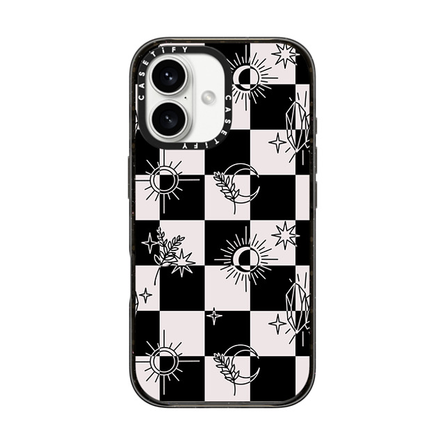 Chiara LB Art x CASETiFY iPhone 16 ケース ブラック インパクトケース Witchy Checkered Print