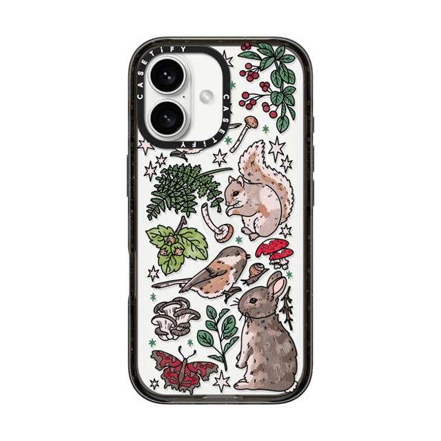 Chiara LB Art x CASETiFY iPhone 16 ケース ブラック インパクトケース Woodland Magic