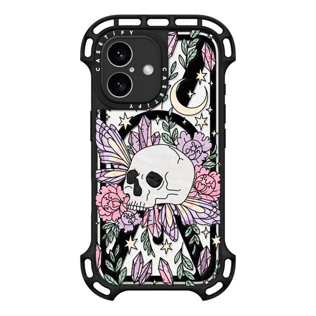 Chiara LB Art x CASETiFY iPhone 16 ケース ブラック ウルトラ バウンスケース MagSafe対応 Enchanted Garden