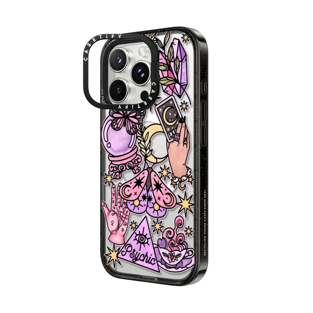 Impact Ring Stand iPhone 16 Pro Case MagSafe Compatible - Whimsical Witch by Chiara LB art